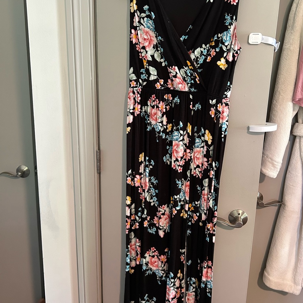 Papermoon Floral Black Maxi Dress